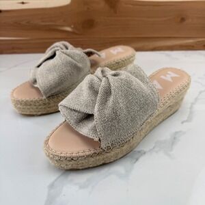 Manebí‎ Espadrille Platform Sandals Bow Accent Slip On Slides - Size 39 / US 8.5